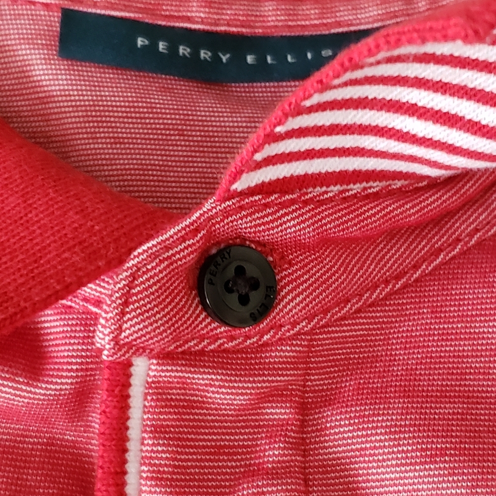 Perry Ellis Men's Red Polo Shirt, Sz XL - Picture 7 of 8